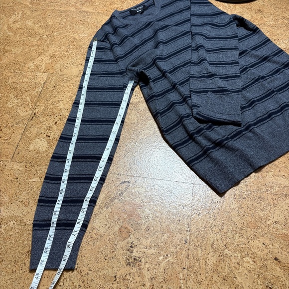 Baruffa x Banana Republic Italian Merino Wool Striped Crewneck Sweater Sz M Tall - Picture 11 of 11